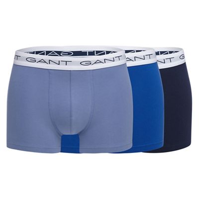 Gant Pack of three blue cotton stretch trunks